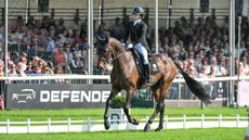 Hannah Sue Hollberg competing at Burghley dressage in 2024