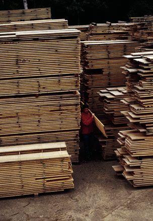 A consignment of timber strips waits to be transformed into flooring