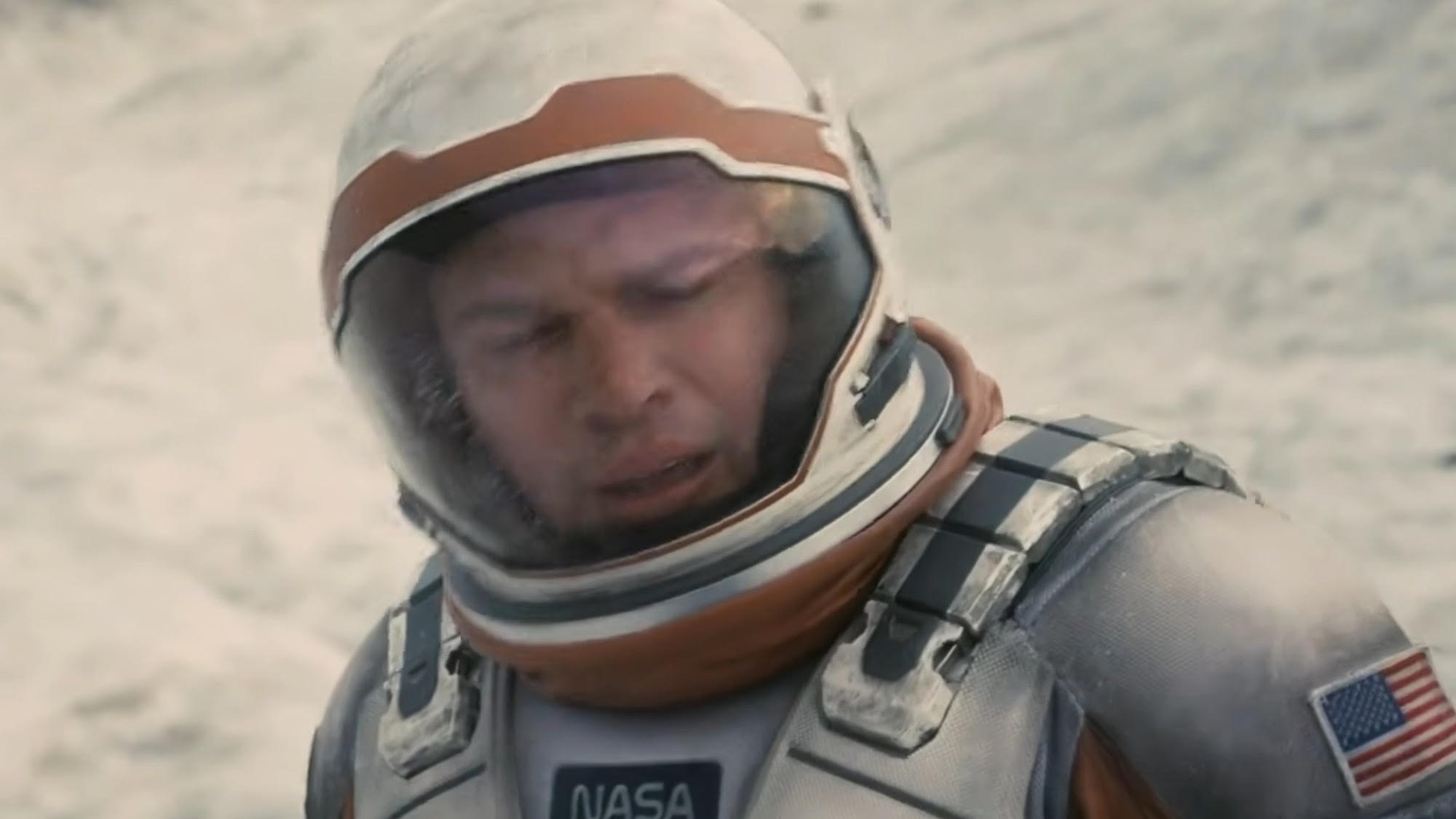 Matt Damon in a space suit in Interstellar