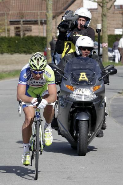 Peter Sagan (Liquigas - Cannondale) makes a solo bid to catch the leaders