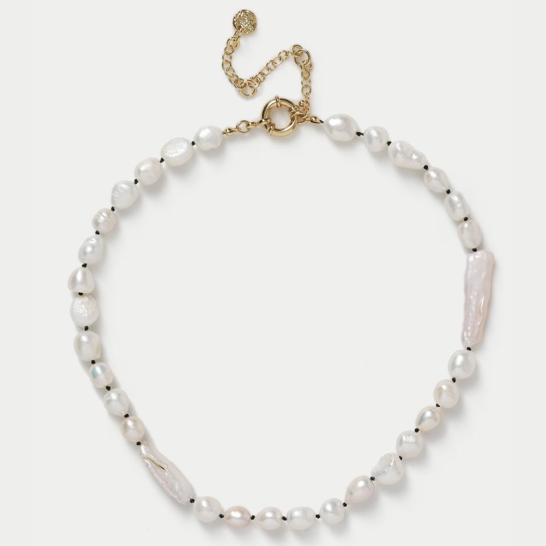 Autograph Gold Plated Pearl Knot Necklace