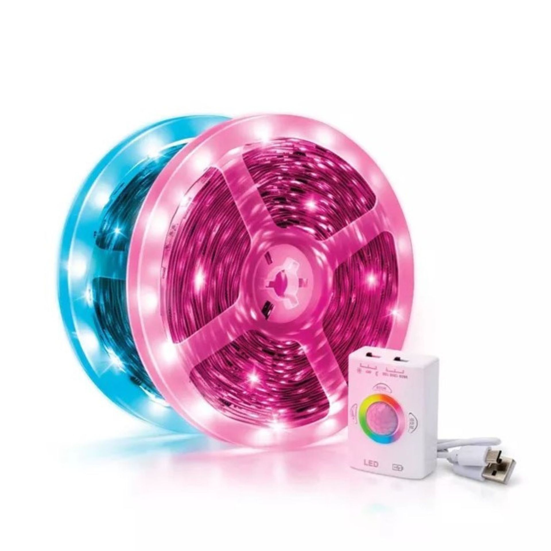 Gulungan strip lampu LED merah muda