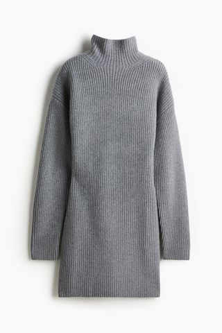 Cashmere-Blend Mock Turtleneck Dress