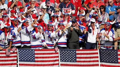 Ryder Cup 2016 - USA fans celebrate with Bubba Watson