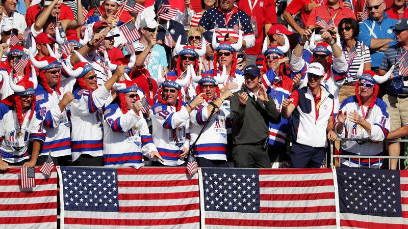 Ryder Cup 2016 - USA fans celebrate with Bubba Watson