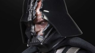 Star Wars Darth Vader (Duel's End) action figure from the side, exposing Anakin's face