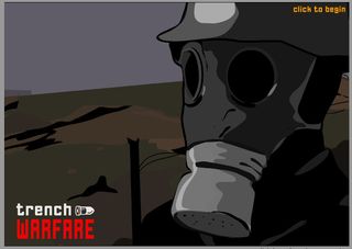 Screenshot: Trench Warfare Game: soldier with gas mask