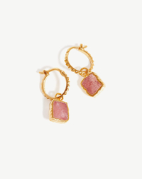 Rhodochrosite Gold Mini Pyramid Charm Hoop Earrings, $115 (£92) | Missoma 