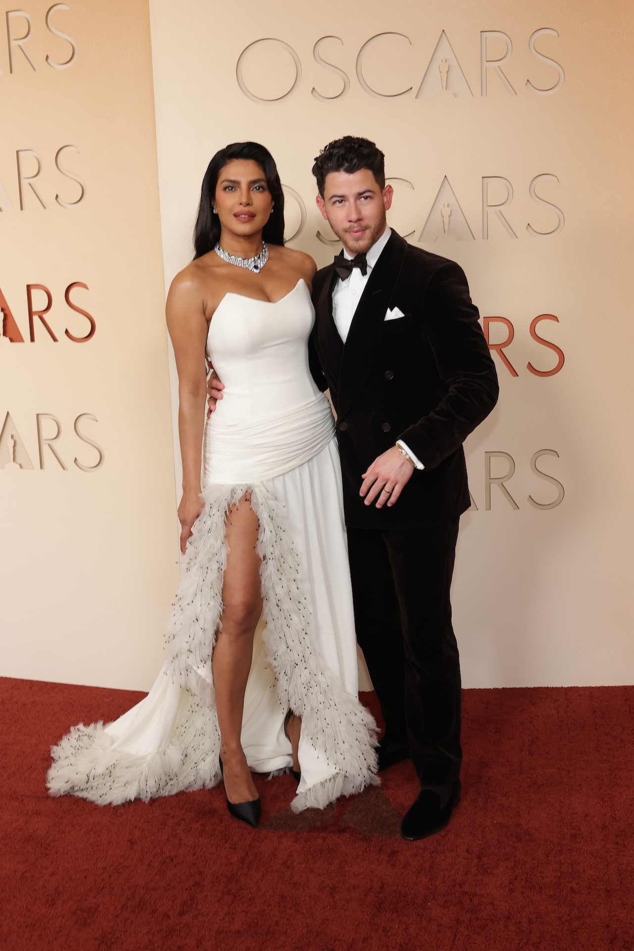 HOLLYWOOD, CALIFORNIA - MARCH 15: (L-R) Priyanka Chopra Jonas and Nick Jonas attend the 98th Oscars at Dolby Theatre on March 15, 2026 in Hollywood, California. (Photo by Mike Coppola/Getty Images)