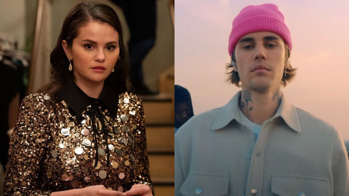 Selena Gomez appears on Only Murders in the Building, while Justin Bieber appears in a music video