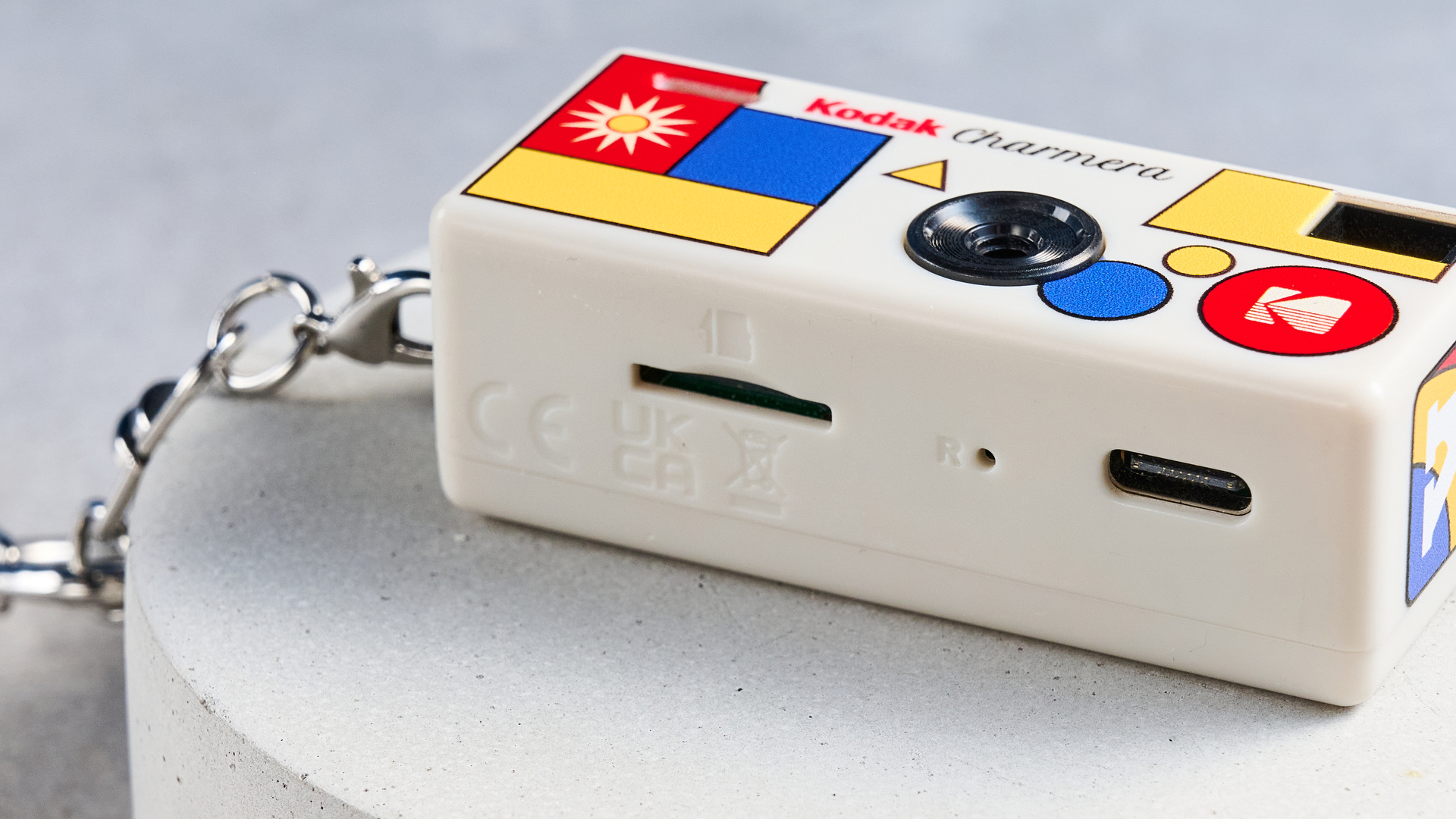 A Kodak Charmera keychain camera