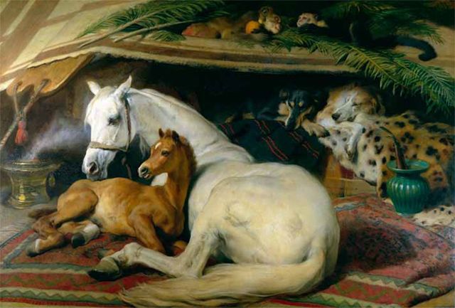 The Duchess of Bedford&#039;s favourite painting, The Arab Tent by Sir Edwin Landseer.