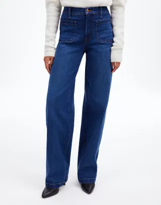 Madewell, The Emmett Wide-Leg Full Length Jean: Patch Pocket Edition