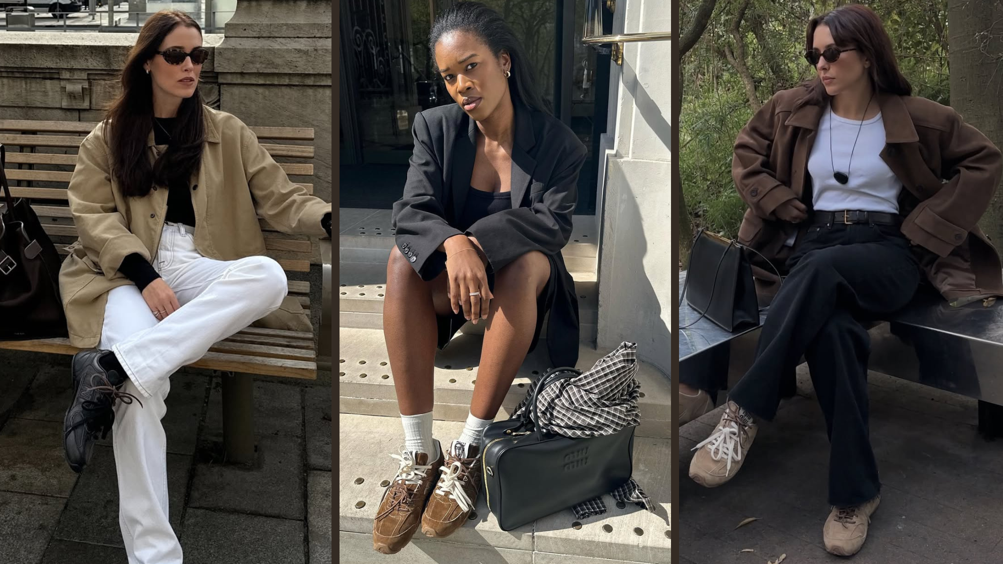 @nlmarilyn, @annabelrosendahl, @deborabrosa wearing Miu Miu X New Balance 530 trainers