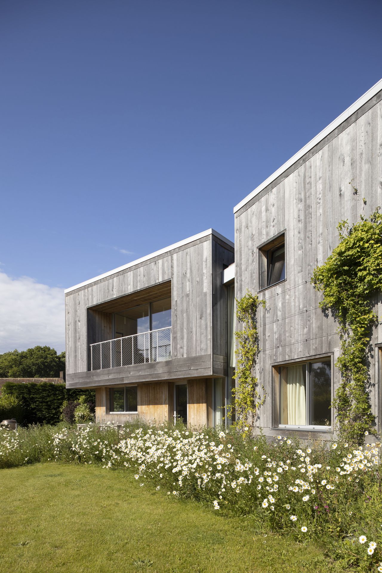 timber cladding on eco self build exterior
