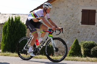 Road race champion Mads Pedersen (Trek-Segafredo) at the 2020 Tour de France – his last race in the rainbow jersey