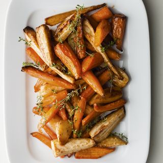 Roasted Parsnips and Carrots in Caramel