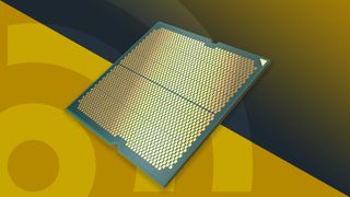 A processor against a golden TechRadar background