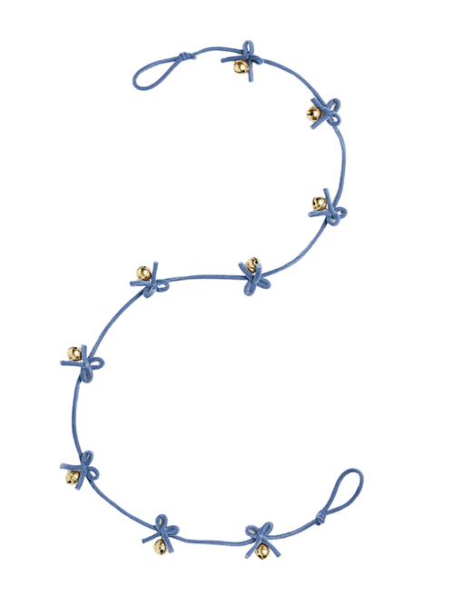 Jingle Bells and Blue Velvet Christmas Garland