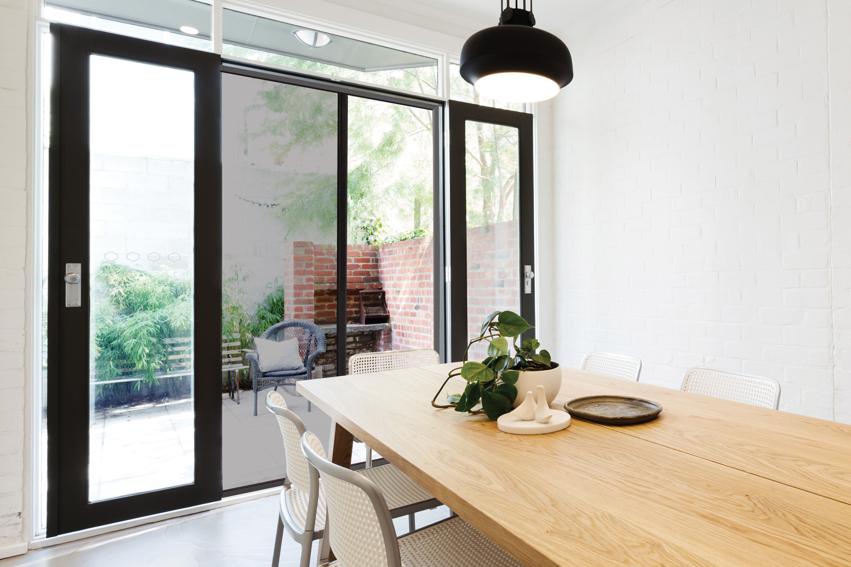 French doors in kitchen diner using kitchen window screen. Centor