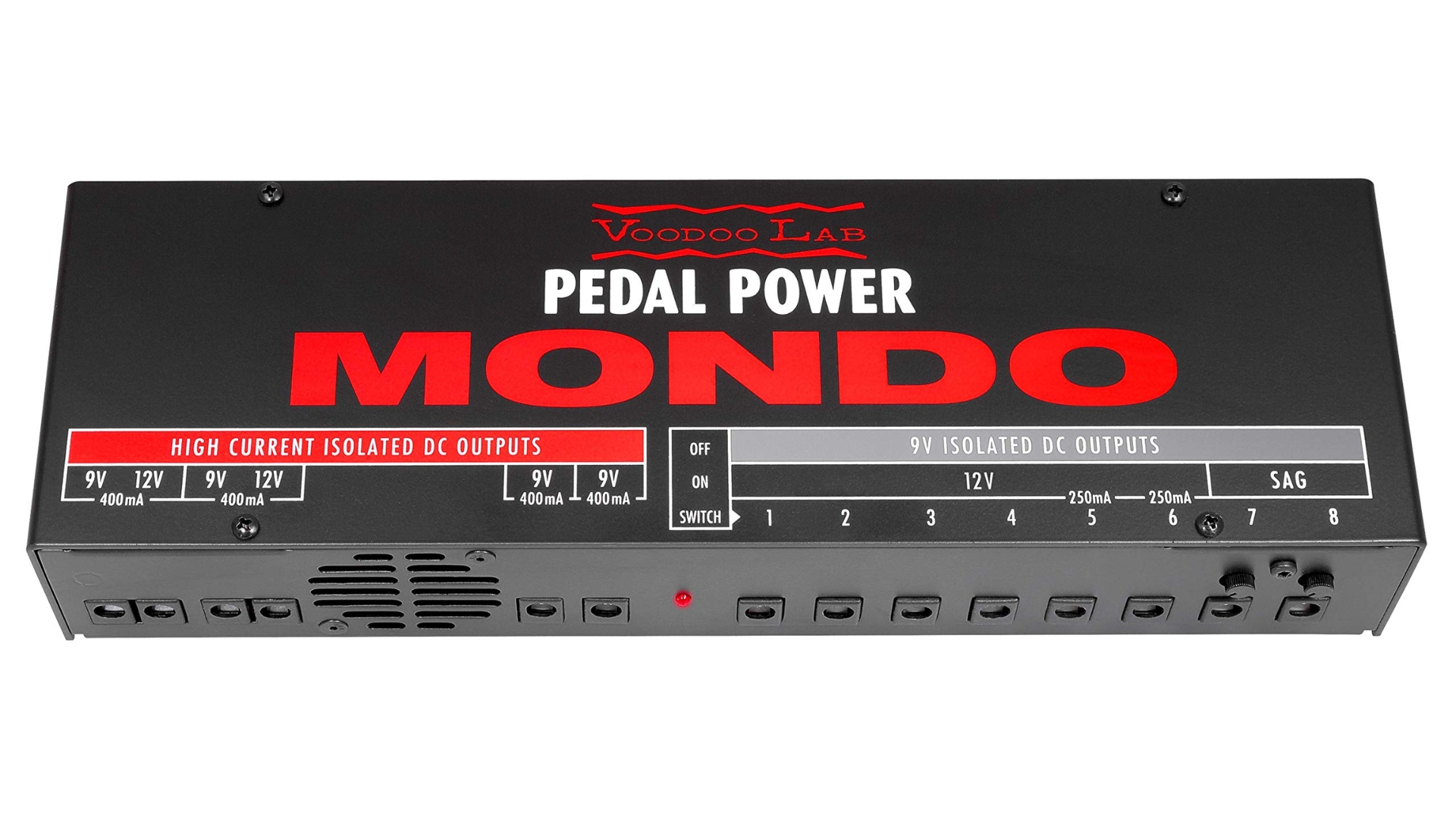 A Voodoo Labs Mondo pedalboard power supply