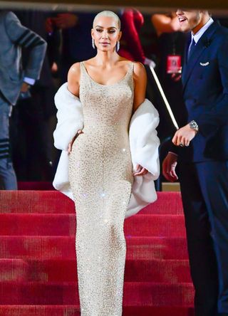 Kim Kardashian attending the Met Gala in New York City in 2022.