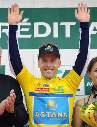 Levi Leipheimer (Astana) takes the first yellow jersey of the 60th Dauphine Libere.