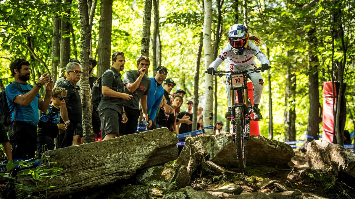 Tahnee Seagrave riding a mountain bike