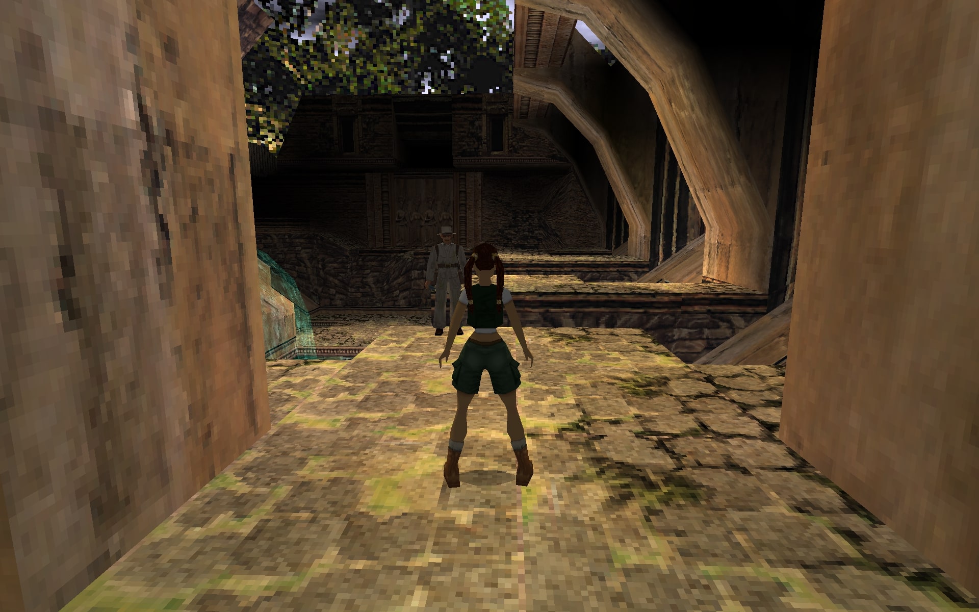 A screenshot from Tomb Raider 4-6 Remastered showing the classic visual option