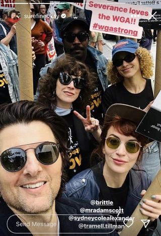 Severance cast members supporting the 2023 writer's strike