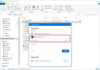 OneDrive share file form File Explorer