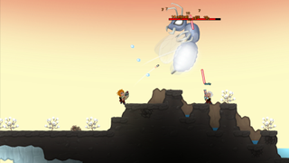 Dig or Die screenshot shows the player fighting a giant ant.