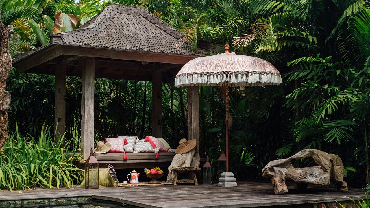 pagoda ideas by pool with east london parasol company parasol