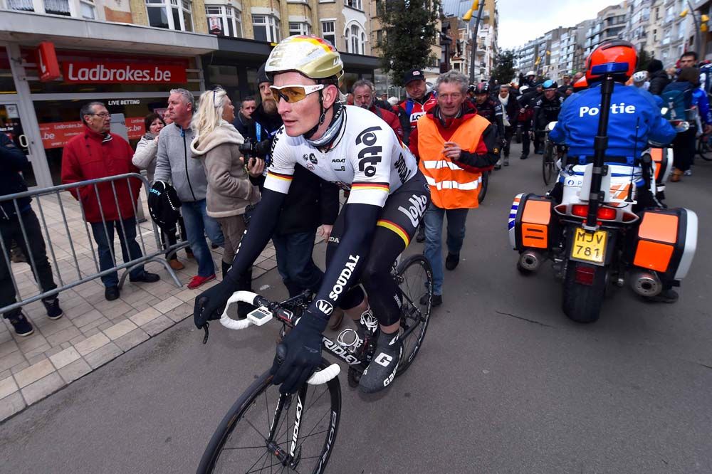 Greipel heads to the podium but was soon told he was second
