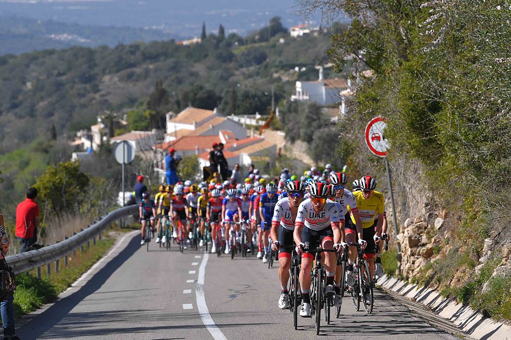 Overall leader Tadej Pogacar with UAE Team Emirates at Volta ao Algarve