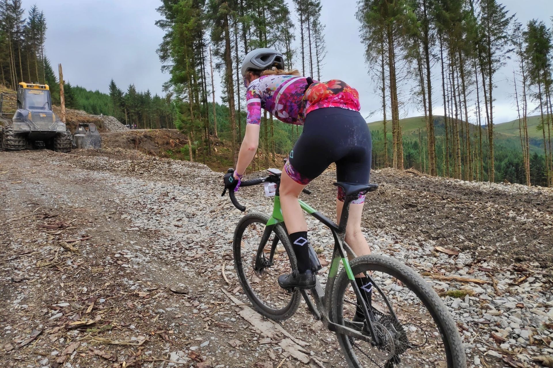 Image shows a rider attacking Grinduro.