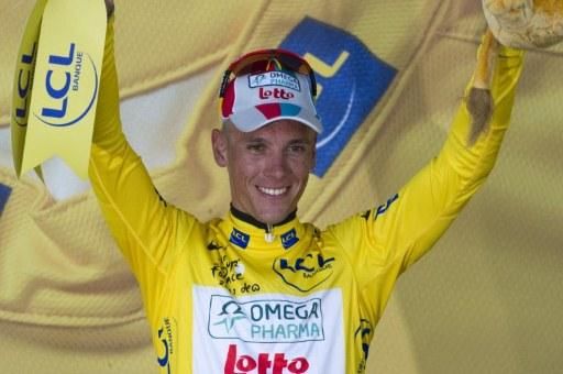 Philippe Gilbert savours his moment in yelow