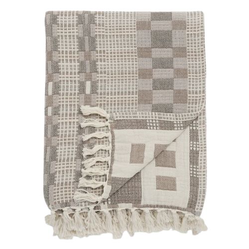 Rejuvenation, Checked Jacquard Cotton Throw