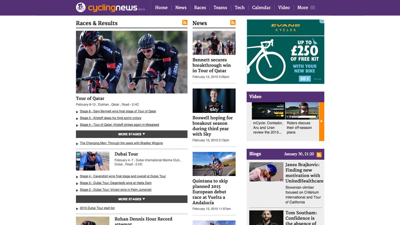 The races section will show all the biggest and on going races