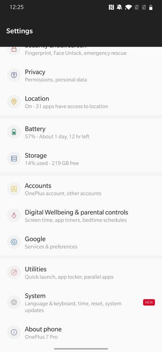OnePlus settings