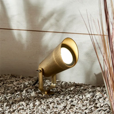aged brass exterior uplighter from Dunelm