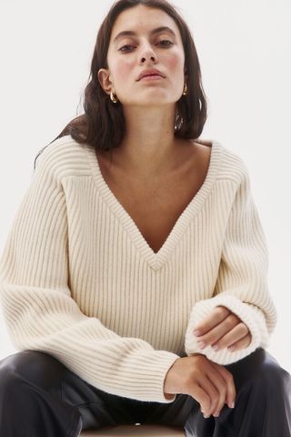 Rib-Knit Wool Jumper