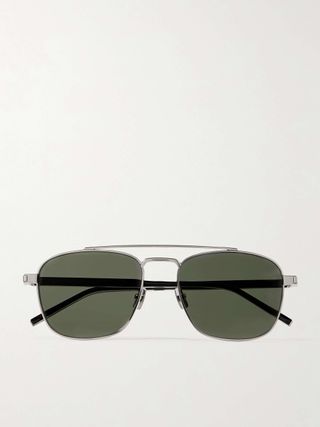 SAINT LAURENT EYEWEAR, Aviator-Style Acetate and Silver-Tone Sunglasses