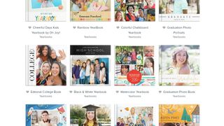 Selection of Mixbook yearbook templates on site