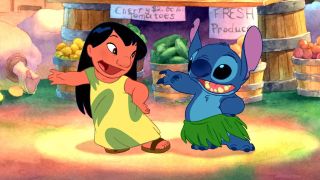 Lilo & Stitch dancing in 2002 movie