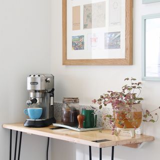 coffee machine on worktop in kitchen