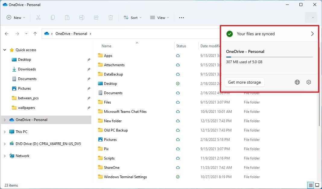 Onedrive из проводника