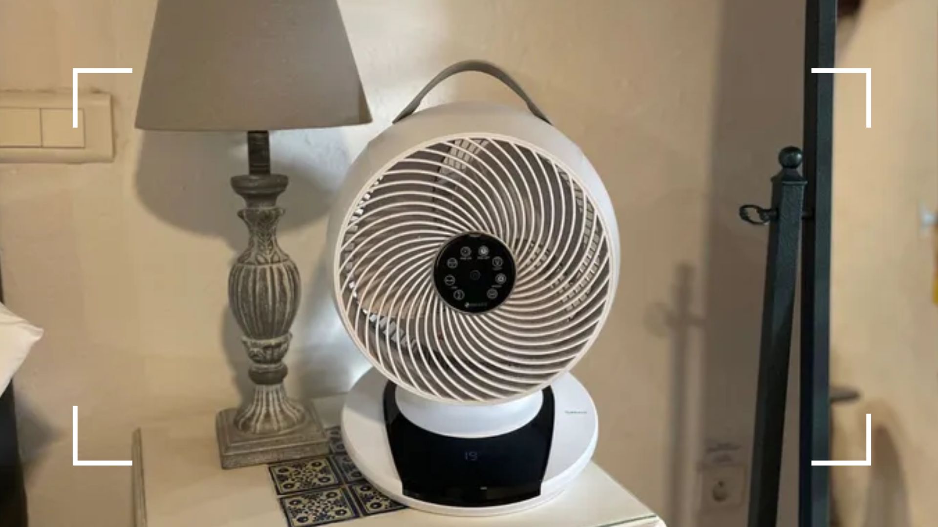 Testing the MeacoFan 1056 Air Circulator Fan on a bedside table
