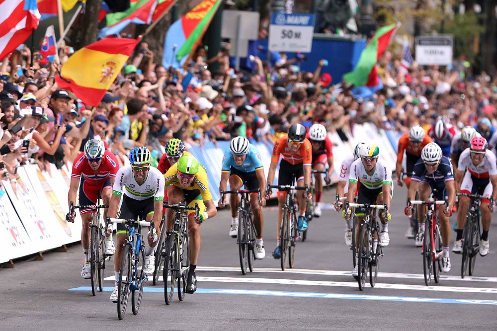 Michael Matthews (Australia) wins bunch sprint for second