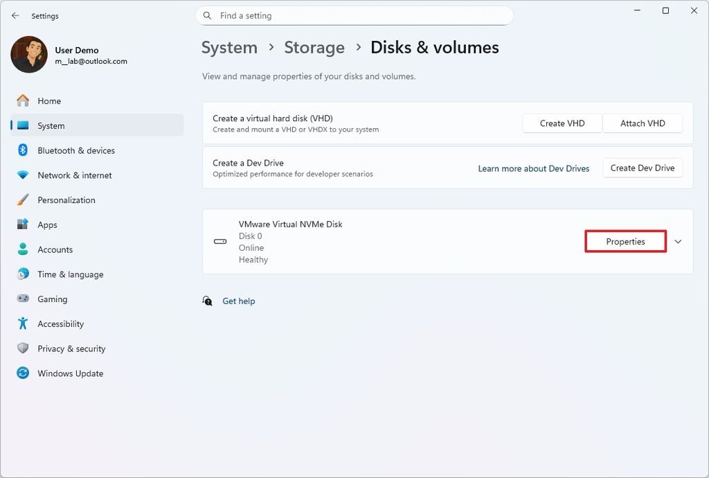 Windows 11 open drive properties